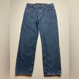 Wrangler Mens 32X28 medium blue cotton straight leg denim jeans